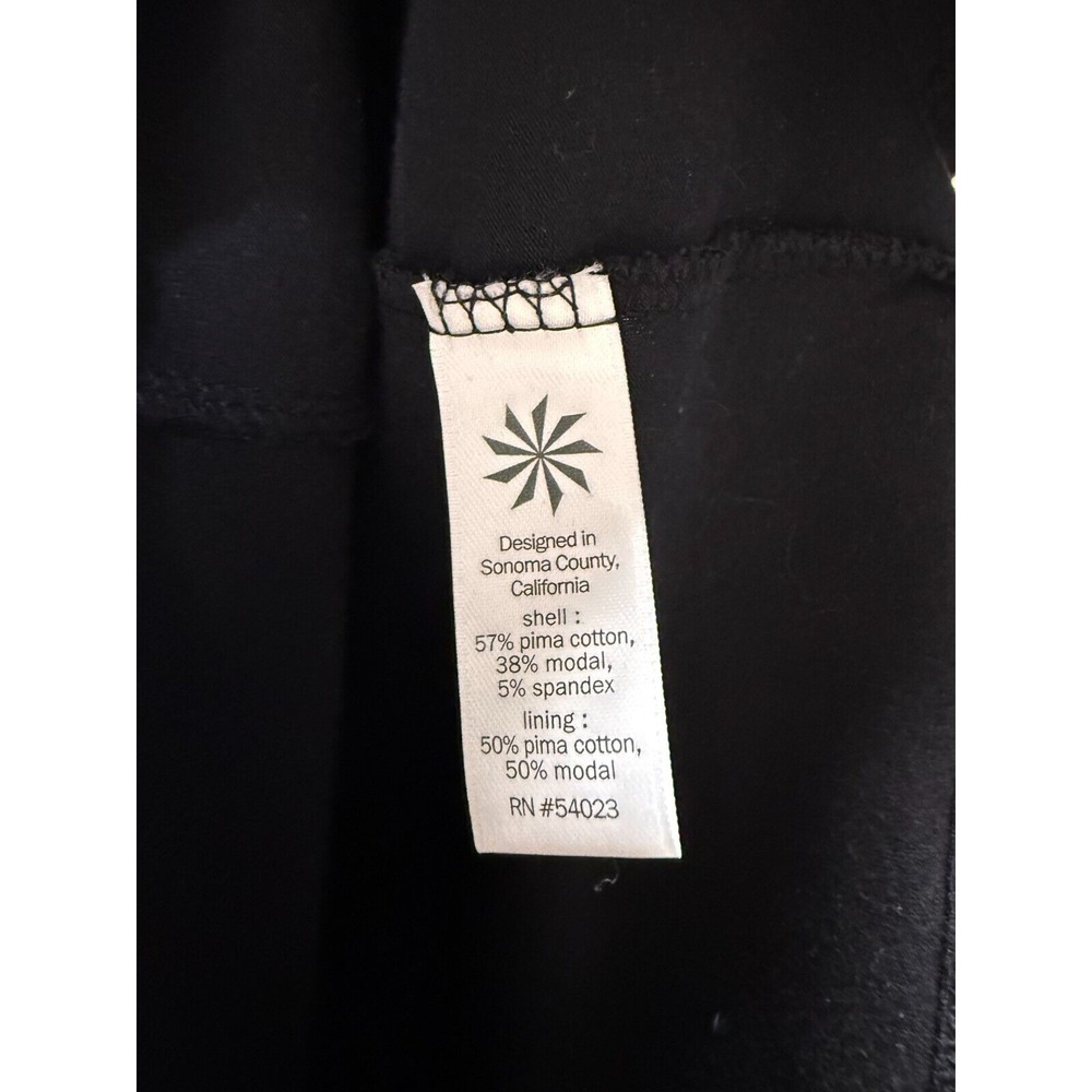 Athleta Black Pima Cotton Midi Soft Tank Dress‎ XS Ruched Stretch Minimalist - Picture 4 of 4